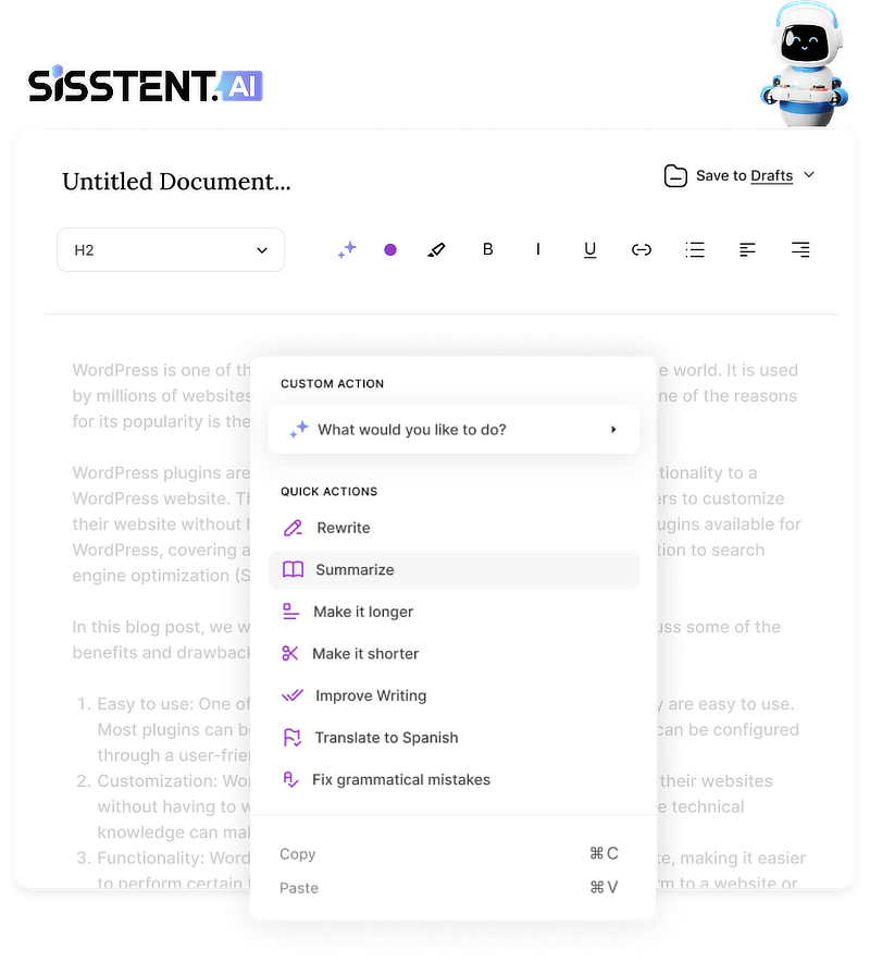 Generieren, bearbeiten, exportieren.